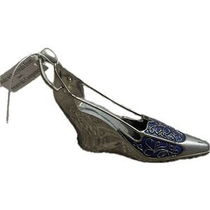 Palais Royale Miniature Metal Shoe Swarovski Crystals High Heel‎ NWT